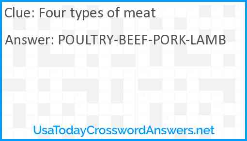 Four types of meat Answer