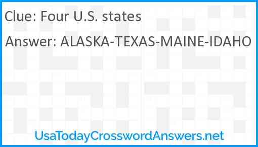 Four U.S. states Answer