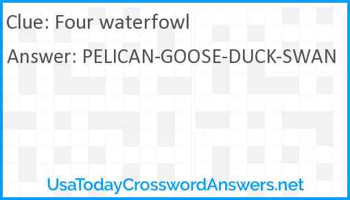 Four waterfowl Answer