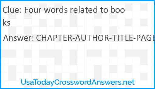 Four words related to books Answer