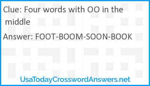 Four words with OO in the middle Answer