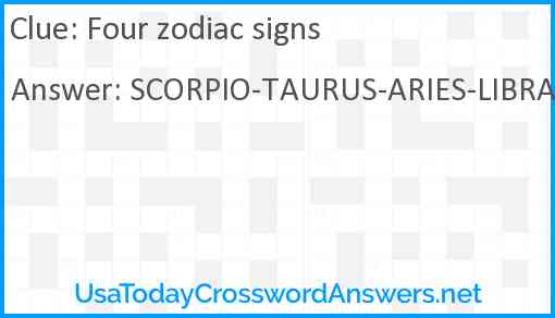 Four zodiac signs Answer