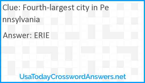 Fourth-largest city in Pennsylvania Answer