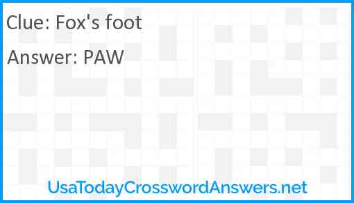 Fox's foot Answer