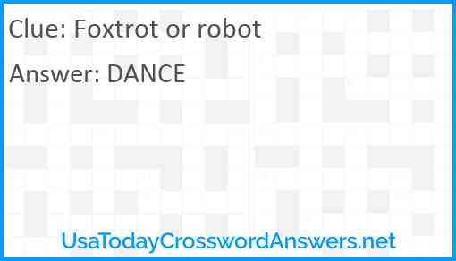 Foxtrot or robot Answer
