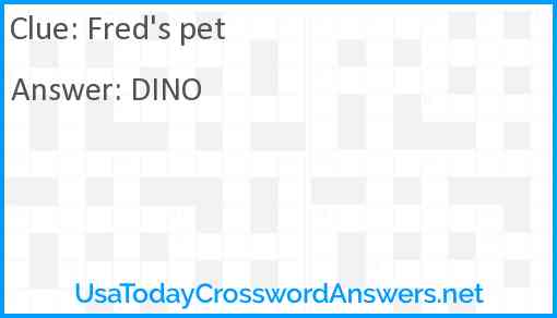 Fred's pet Answer