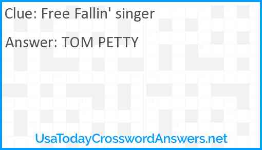 Free Fallin' singer Answer