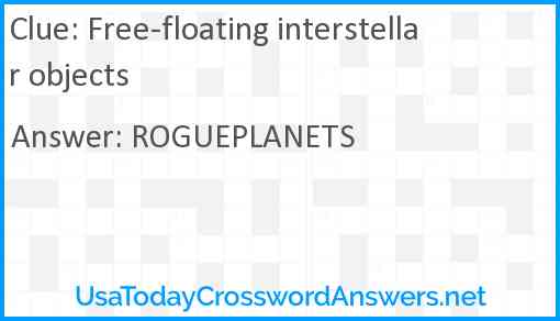 Free-floating interstellar objects Answer