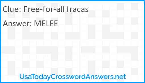 Free-for-all fracas Answer