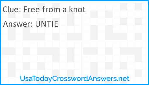 Free from a knot Answer
