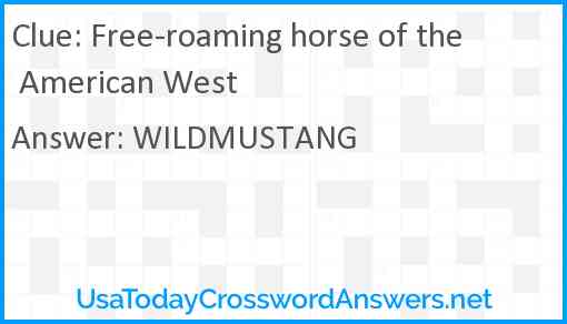Free-roaming horse of the American West Answer