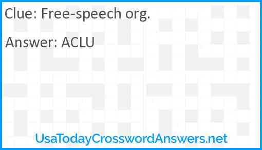 Free speech org. Answer