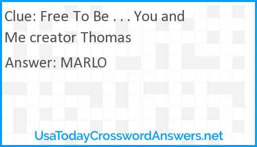 Free To Be . . . You and Me creator Thomas Answer