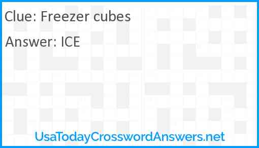 Freezer cubes Answer