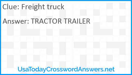 Freight truck Answer