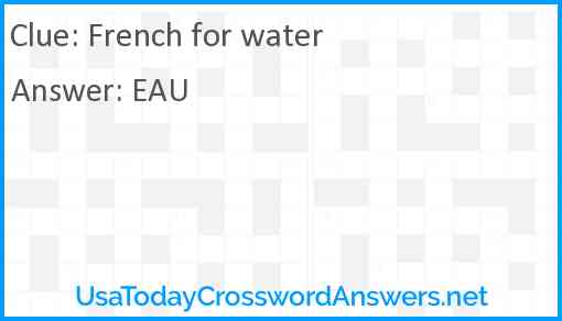 French for water Answer