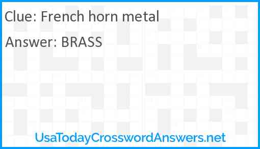 French horn metal Answer