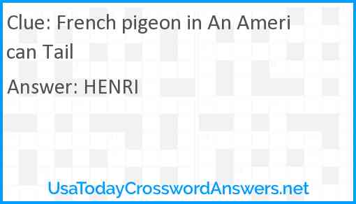 French pigeon in An American Tail Answer