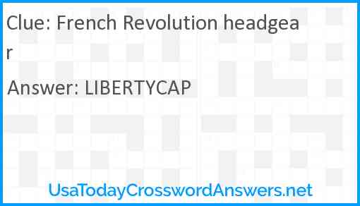 French Revolution headgear Answer