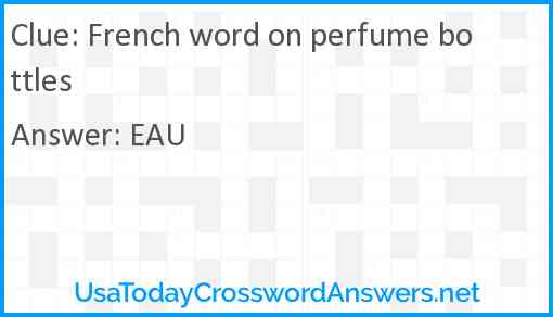 French word on perfume bottles Answer