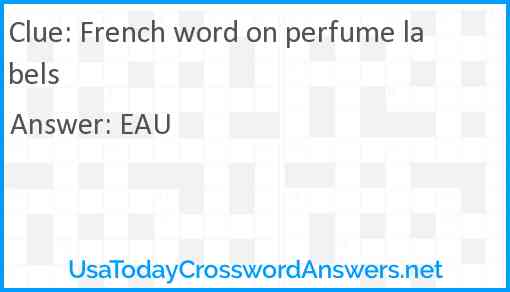 French word on perfume labels Answer