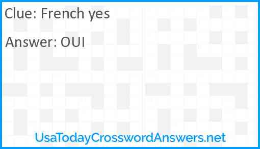 French yes Answer