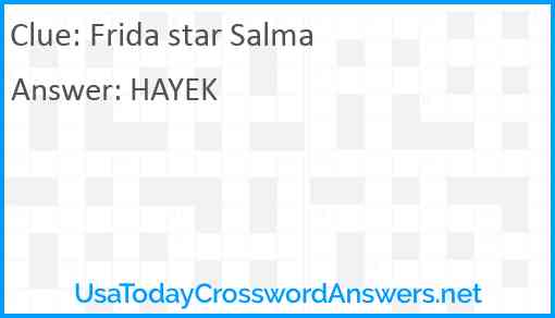 Frida star Salma Answer