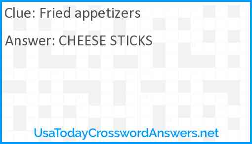 Fried appetizers Answer