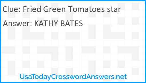 Fried Green Tomatoes star Answer