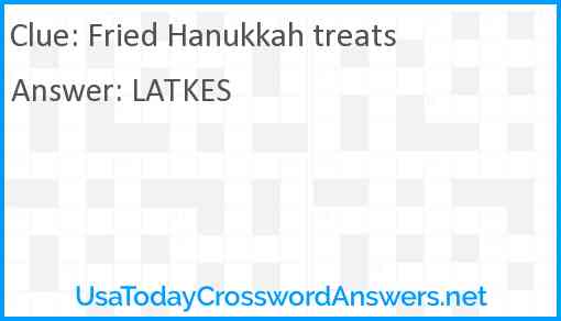 Fried Hanukkah treats Answer