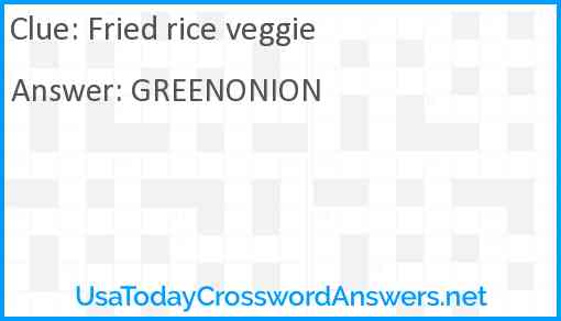 Fried rice veggie Answer