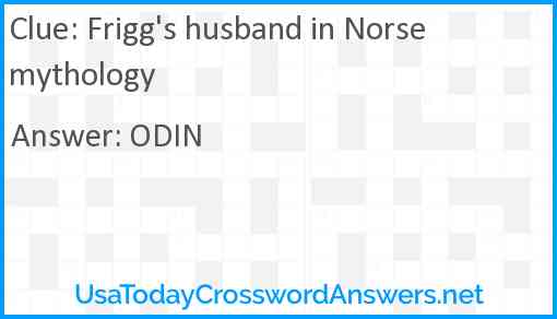 Frigg's husband in Norse mythology Answer