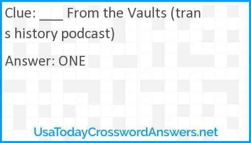 ___ From the Vaults (trans history podcast) Answer