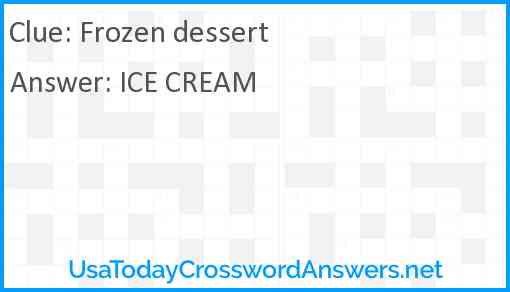 Frozen dessert Answer