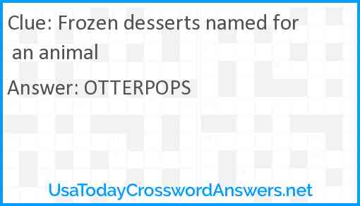 Frozen desserts named for an animal Answer
