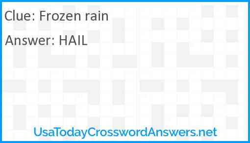 Frozen rain Answer