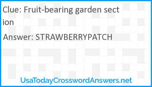 Fruit-bearing garden section Answer