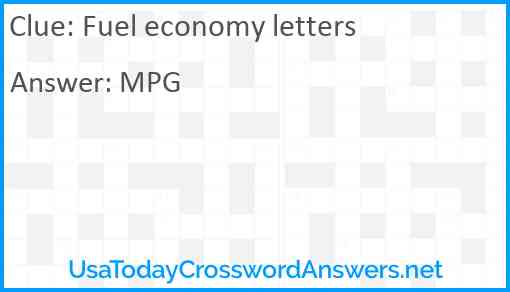 Fuel economy letters Answer