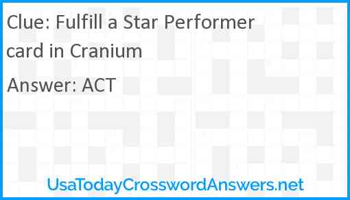 Fulfill a Star Performer card in Cranium Answer