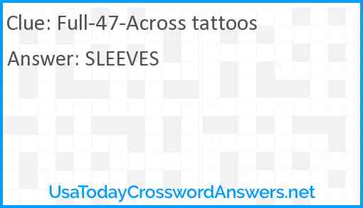 Full-47-Across tattoos Answer
