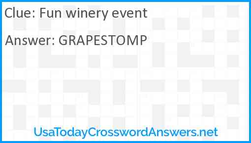 Fun winery event Answer