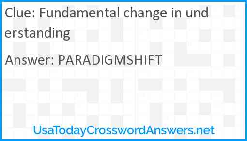Fundamental change in understanding Answer