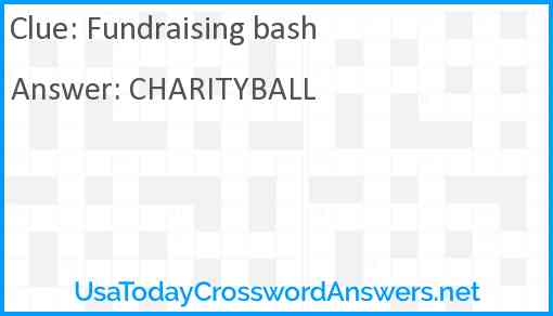 Fundraising bash Answer