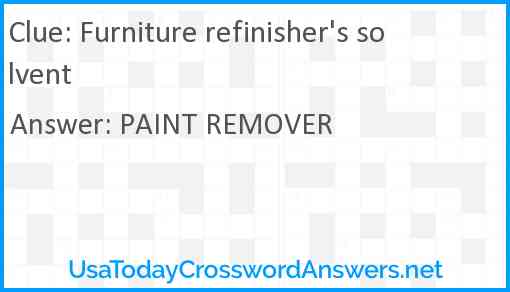 Furniture refinisher's solvent Answer