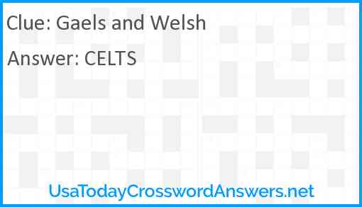 Gaels and Welsh Answer