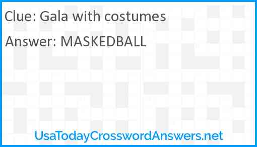 Gala with costumes Answer
