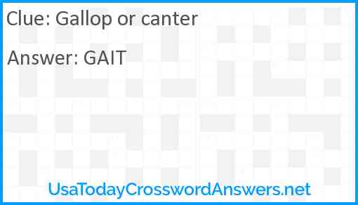 Gallop or canter Answer