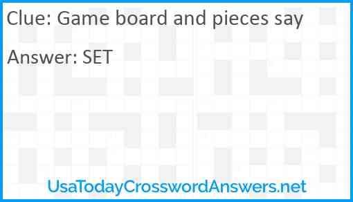 Game board and pieces say Answer