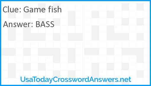 Game fish Answer