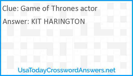 Game of Thrones actor Answer